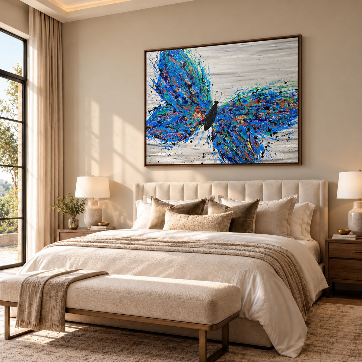 Wild Butterfly canvas wall art room mockup