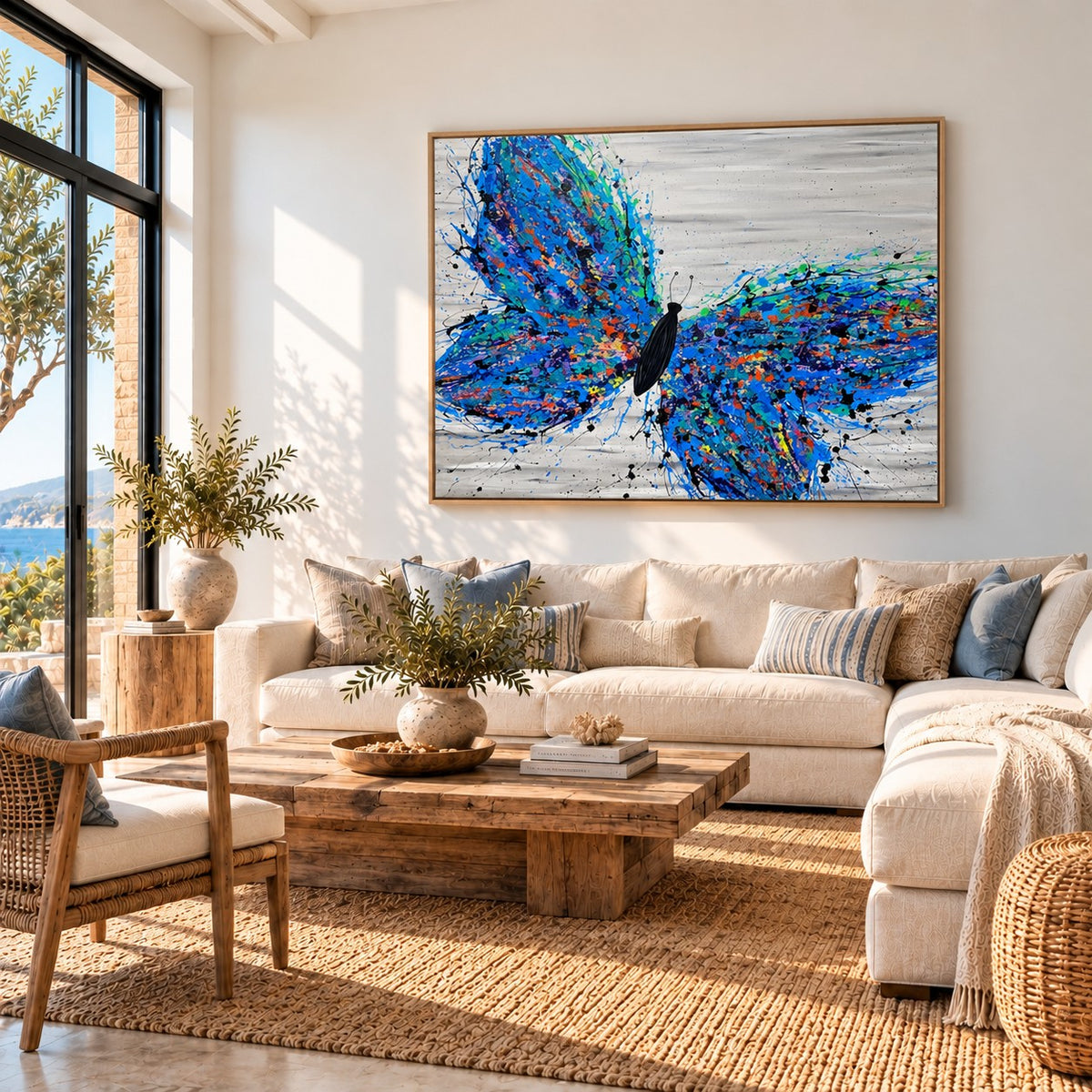 Wild Butterfly canvas wall art room mockup