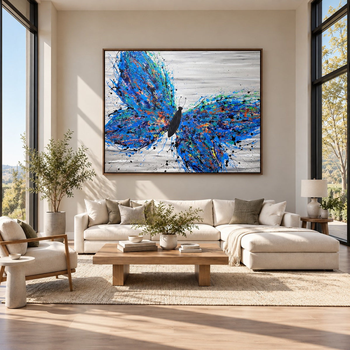 Wild Butterfly canvas wall art room mockup