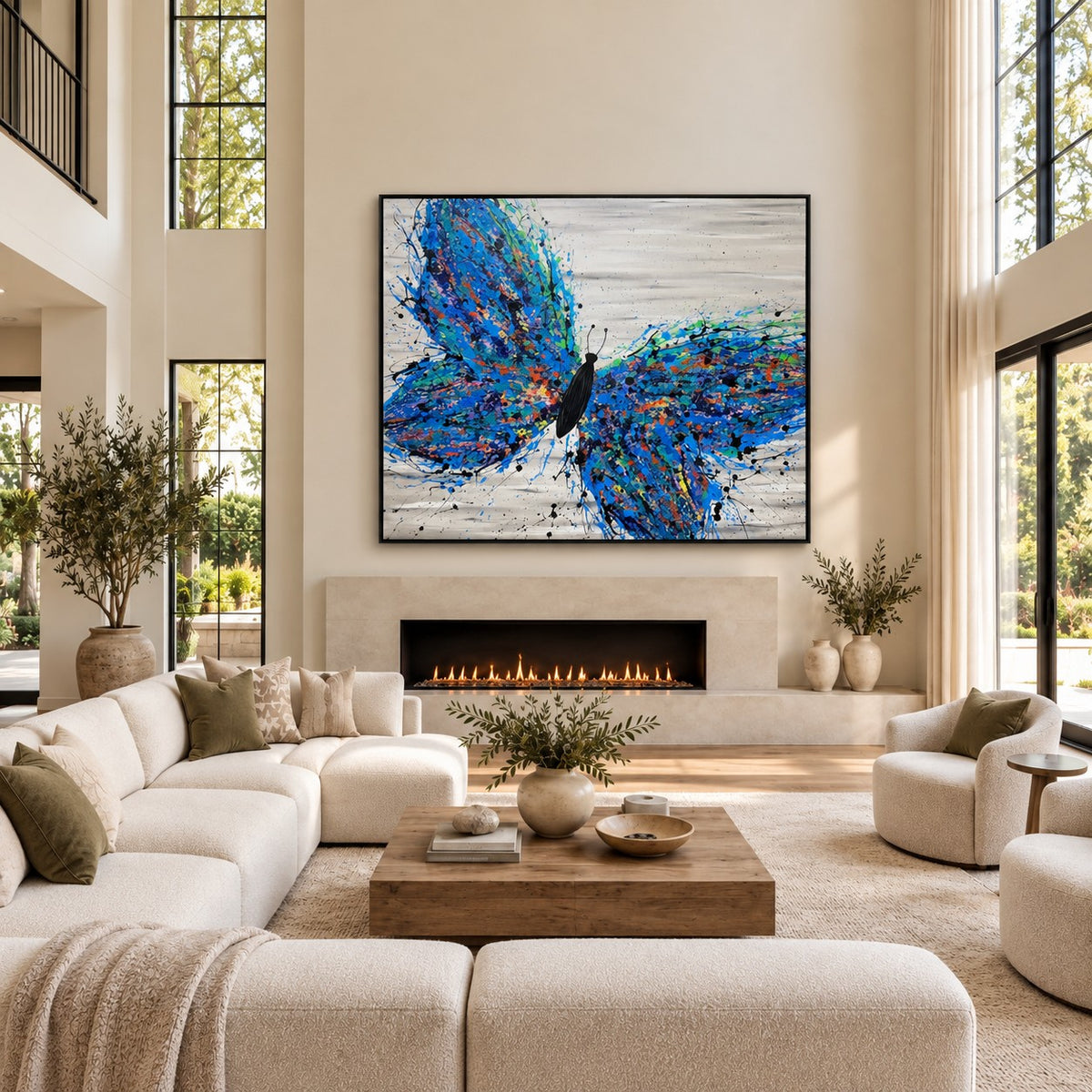 Wild Butterfly canvas wall art room mockup