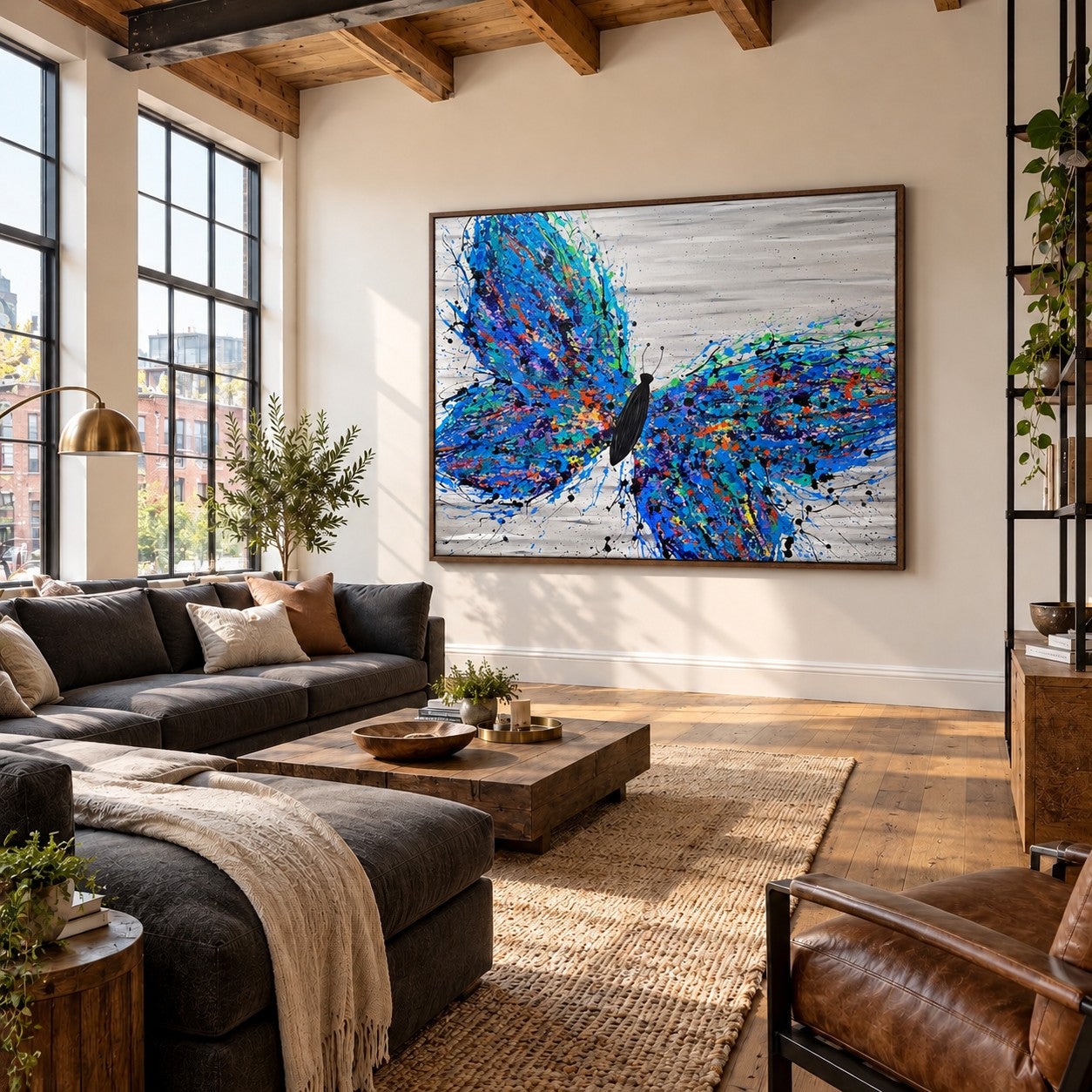 Wild Butterfly canvas wall art room mockup