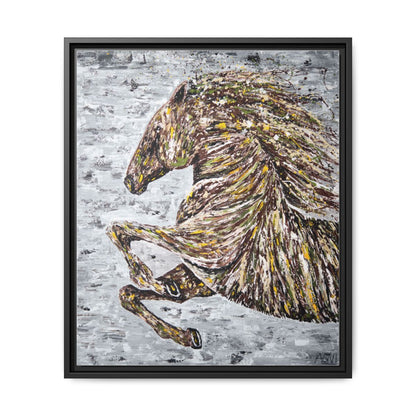Breaking the limits framed canvas print, black frame