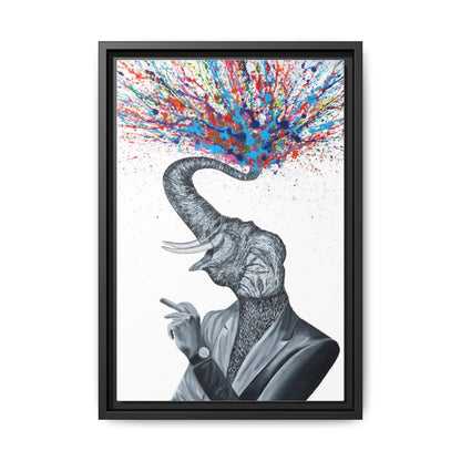 Bursting Power framed canvas print, black frame