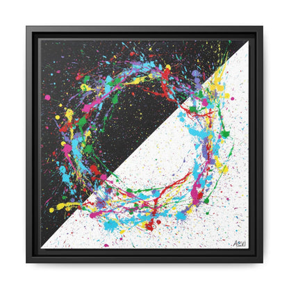CIRCLE OF LIFE framed canvas print, black frame
