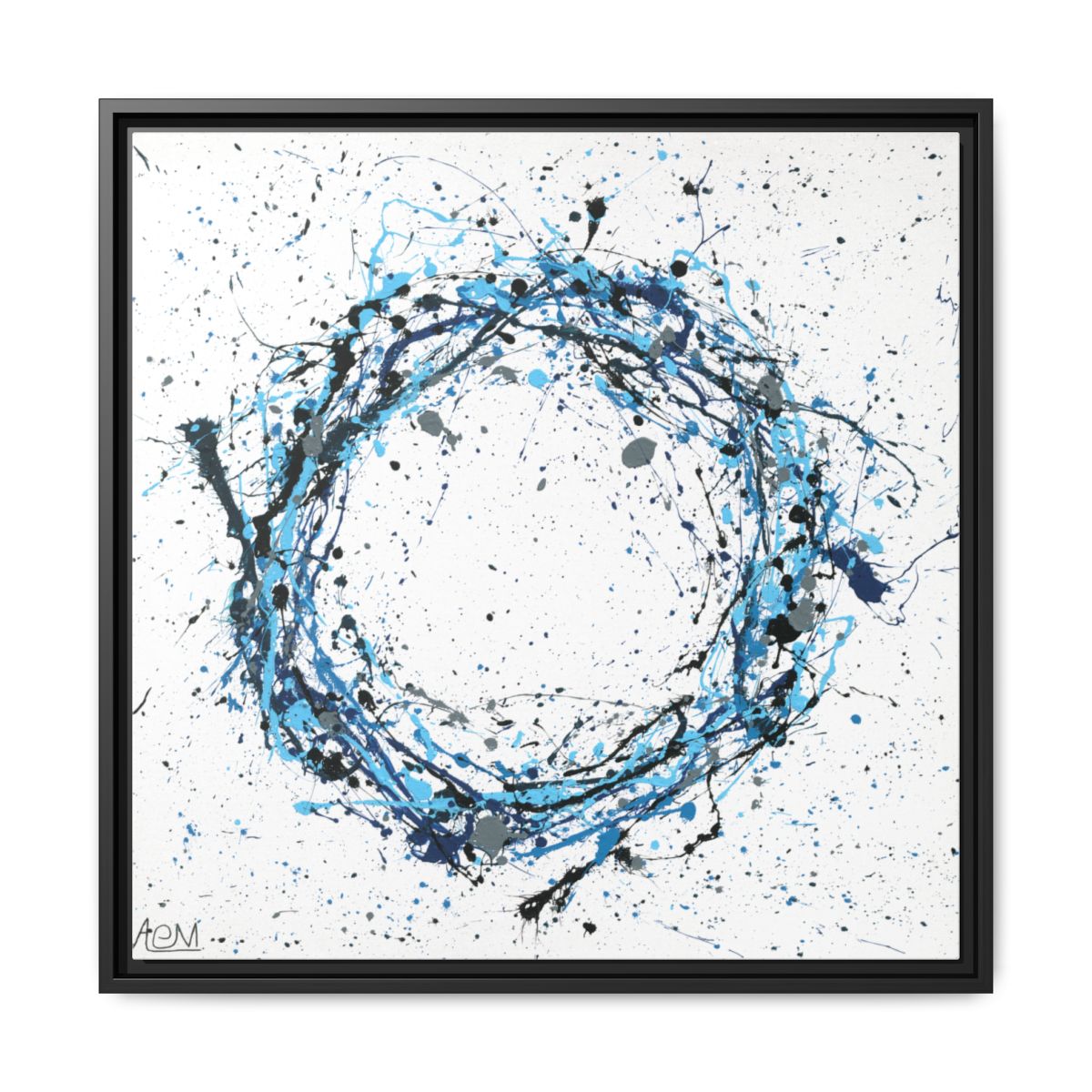 Circle Of Life Hurricane framed canvas print, black frame