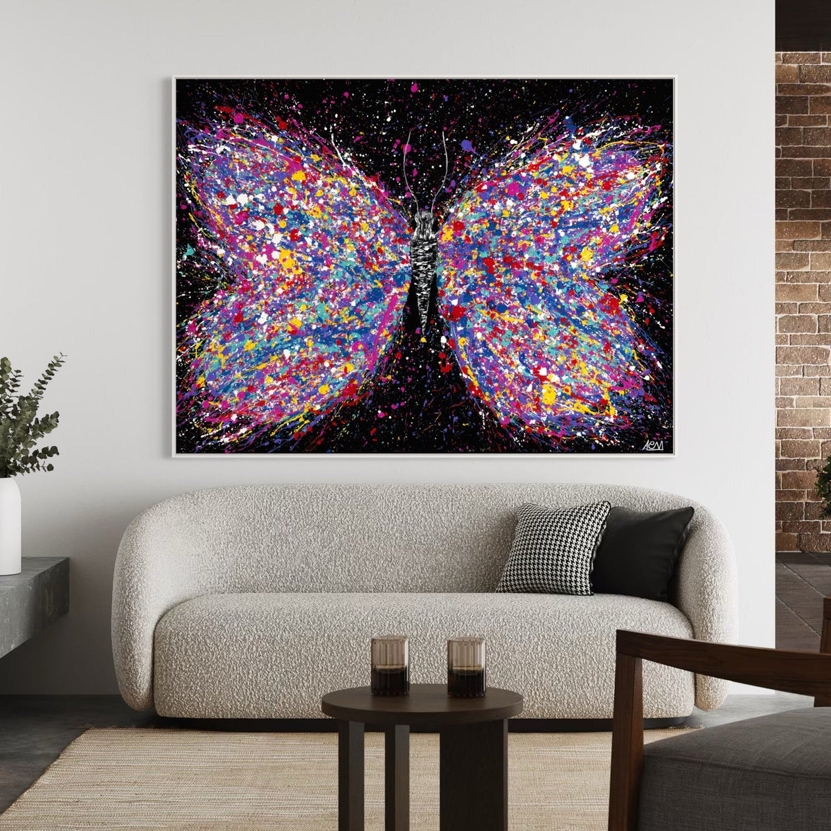 Colorful Canvas: "Colorful Butterfly Canvas Art “ 12" x 16" Stretched Matte Print for Home Decor" by Albert Levi Art