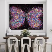 Colorful Canvas: "Colorful Butterfly Canvas Art “ 12" x 16" Stretched Matte Print for Home Decor" by Albert Levi Art