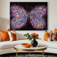 Colorful Canvas: "Colorful Butterfly Canvas Art “ 12" x 16" Stretched Matte Print for Home Decor" by Albert Levi Art