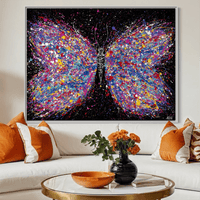 Colorful Canvas: "Colorful Butterfly Canvas Art “ 12" x 16" Stretched Matte Print for Home Decor" by Albert Levi Art