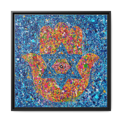 Colors of Protection framed canvas print, black frame