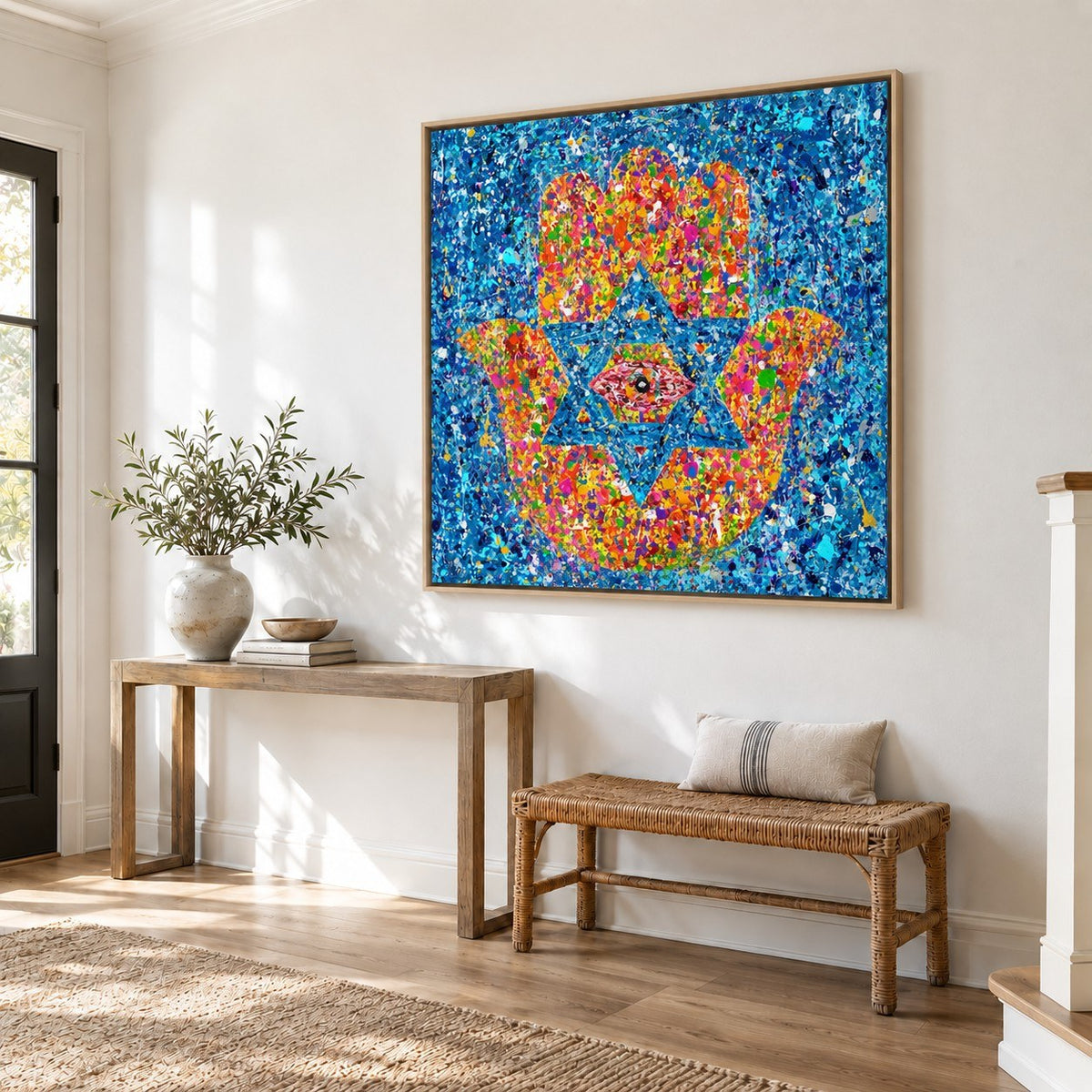 Colors of Protection canvas wall art, entry bright room mockup