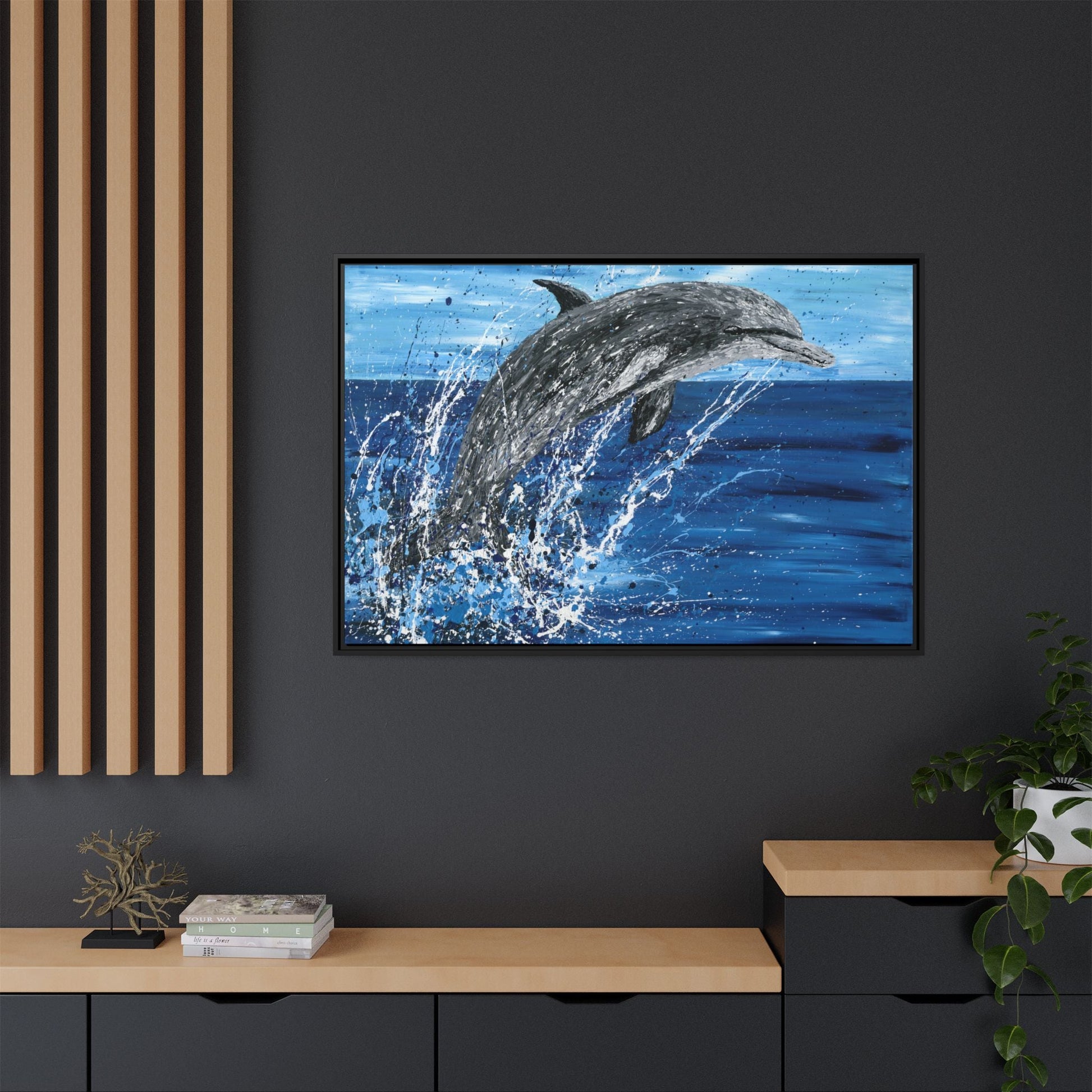 Colorful Canvas: "Copy of Vibrant Blue Tree Canvas Art, Framed Wall Decor for Home, Nature - Inspired Gift, Modern Art, Living Room Artwork, Unique Housewarming" by Albert Levi Art
