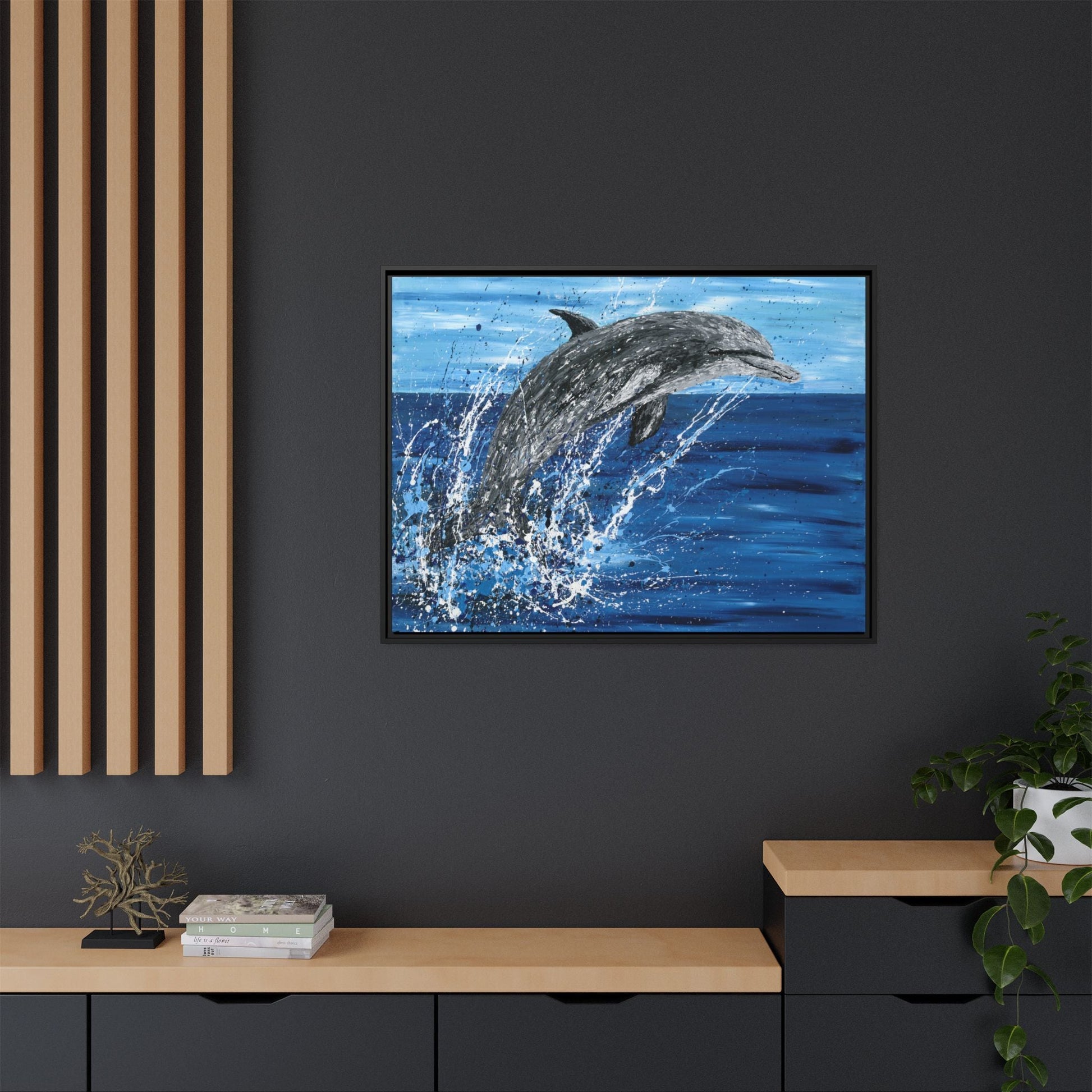 Colorful Canvas: "Copy of Vibrant Blue Tree Canvas Art, Framed Wall Decor for Home, Nature - Inspired Gift, Modern Art, Living Room Artwork, Unique Housewarming" by Albert Levi Art