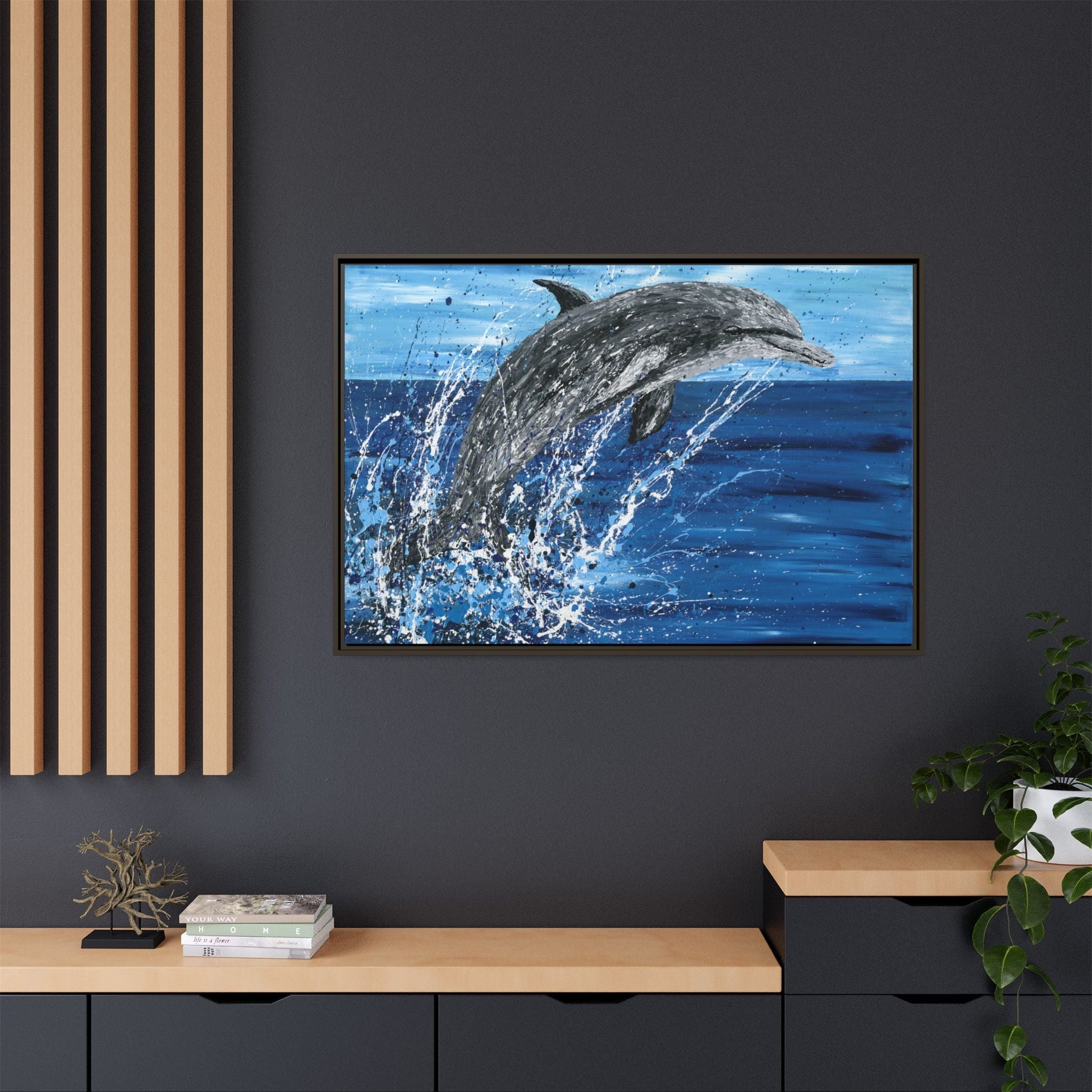 Colorful Canvas: "Copy of Vibrant Blue Tree Canvas Art, Framed Wall Decor for Home, Nature - Inspired Gift, Modern Art, Living Room Artwork, Unique Housewarming" by Albert Levi Art