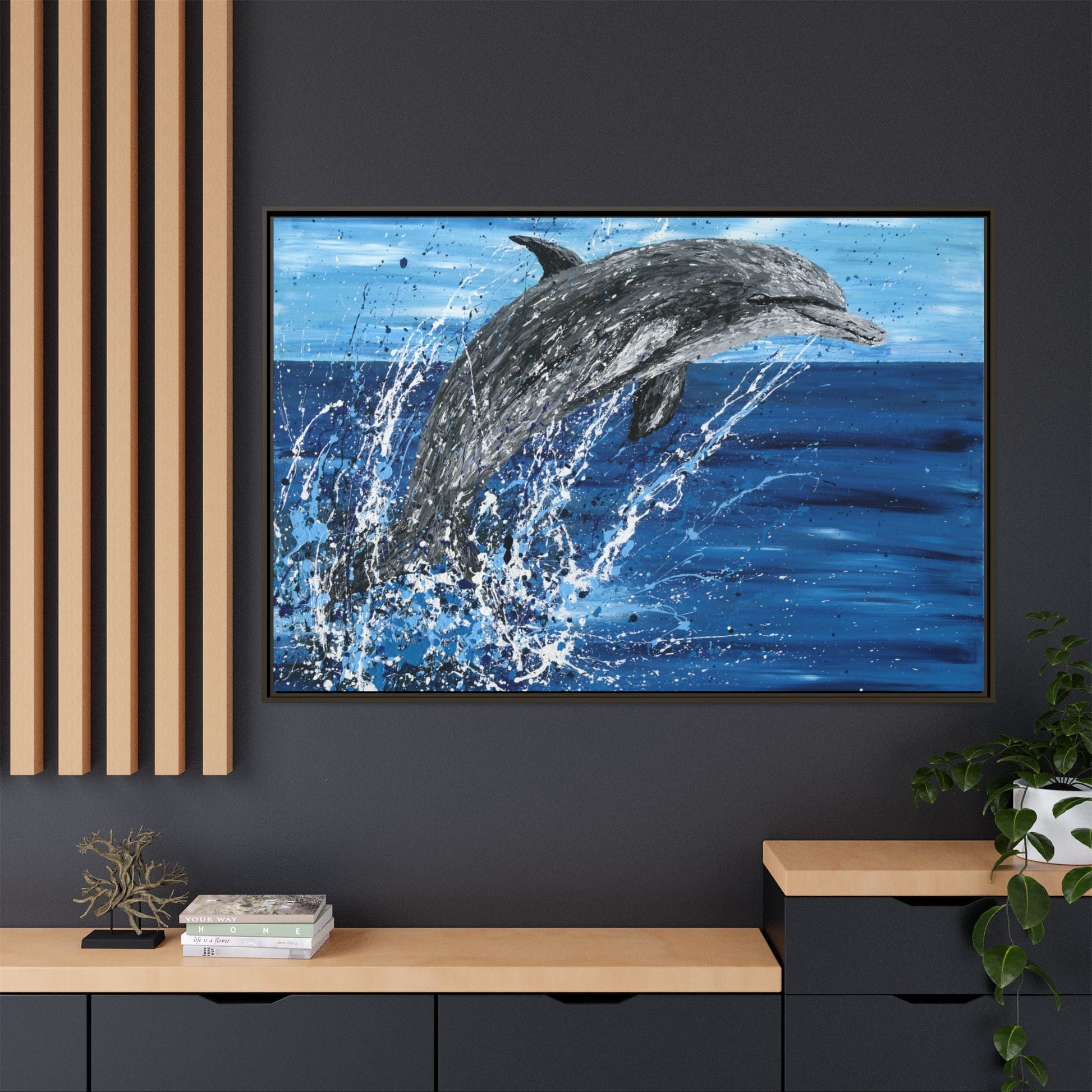 Colorful Canvas: "Copy of Vibrant Blue Tree Canvas Art, Framed Wall Decor for Home, Nature - Inspired Gift, Modern Art, Living Room Artwork, Unique Housewarming" by Albert Levi Art