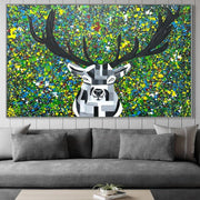 Deer In The Forest - Canvas BY Albert Levi Art