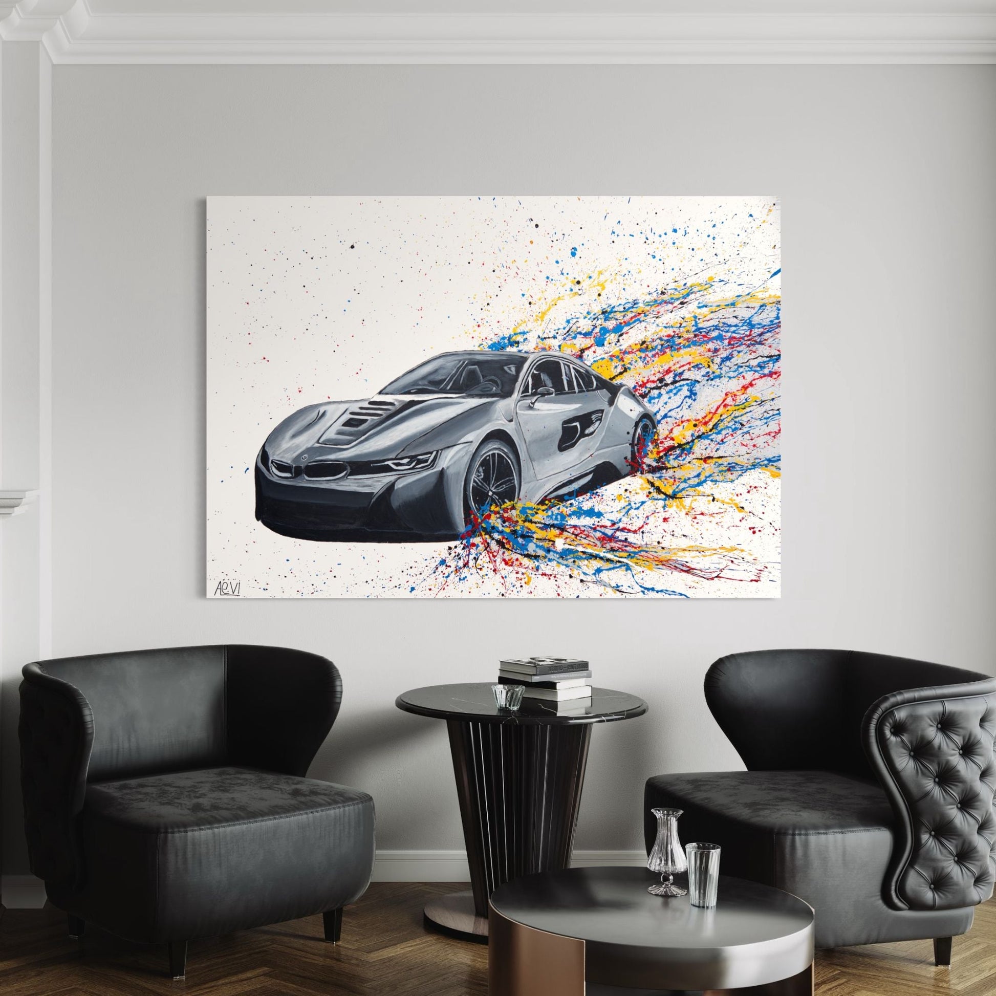 Dynamic Monochrome Ride - Canvas BY Albert Levi Art