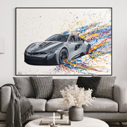 Dynamic Monochrome Ride - Canvas BY Albert Levi Art