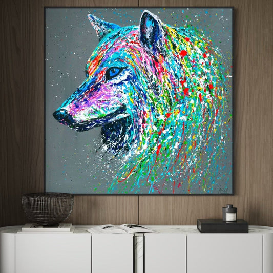 Energy Wolf - Canvas BY Albert Levi Art