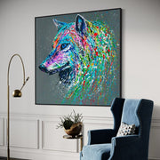 Energy Wolf - Canvas BY Albert Levi Art