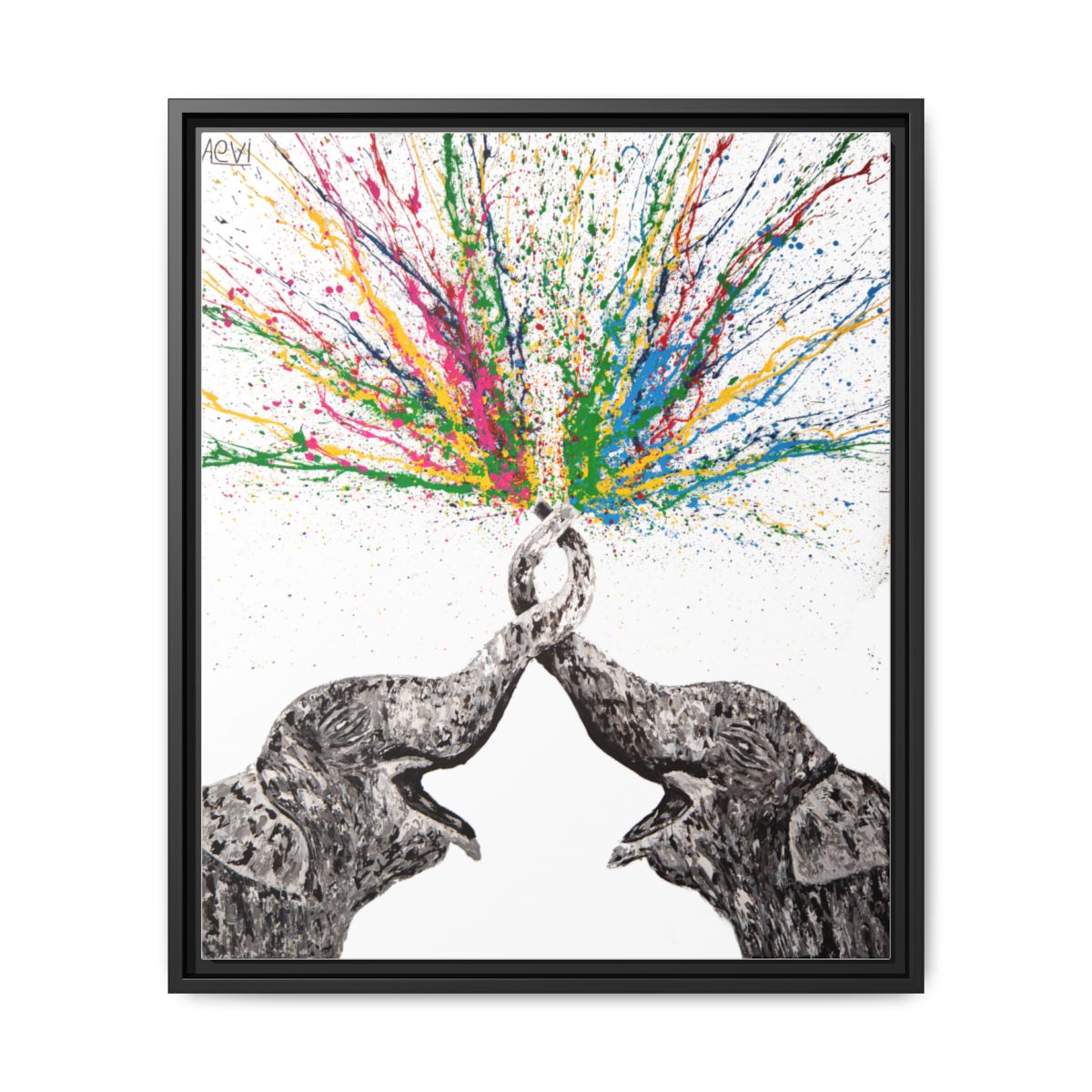 Everlasting Love framed canvas print, black frame