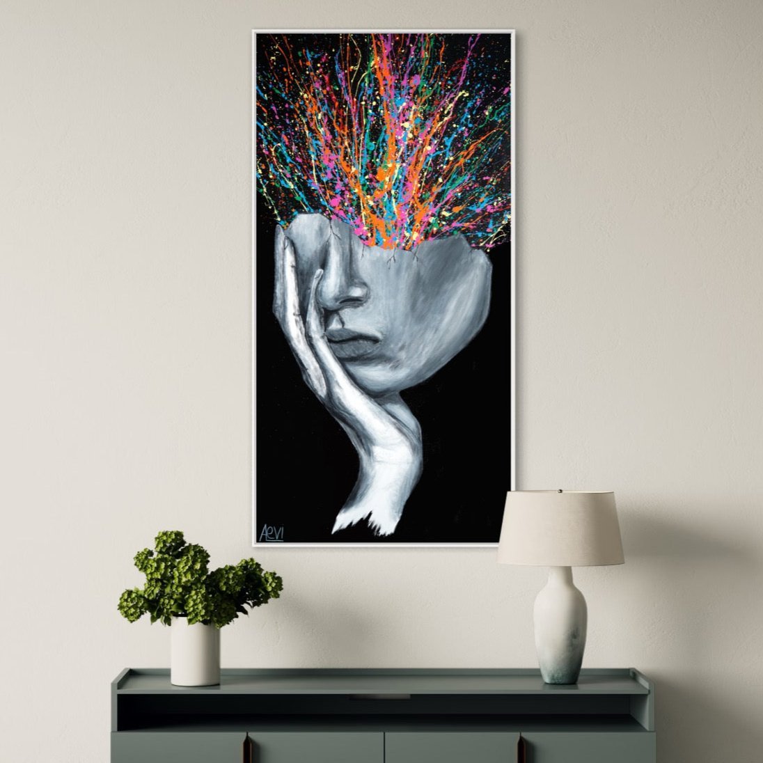 Exploded head - Canvas BY Albert Levi Art