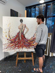 Limited Edition Print - Fiery Elegance - Canvas BY Albert Levi Art