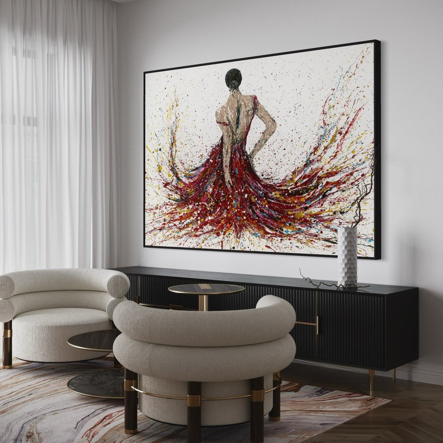 Limited Edition Print - Fiery Elegance - Canvas BY Albert Levi Art