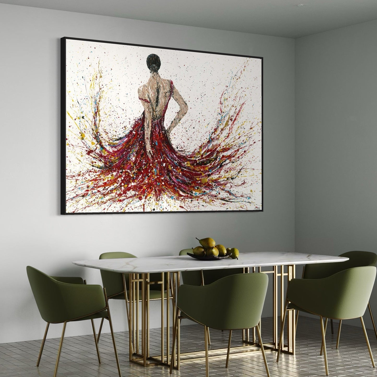 Limited Edition Print - Fiery Elegance - Canvas BY Albert Levi Art