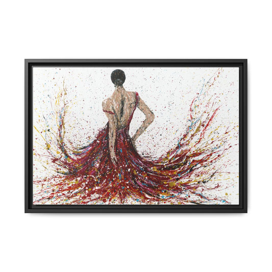 Fiery Elegance framed canvas print, black frame