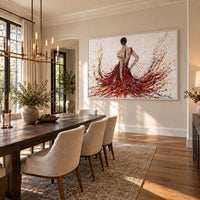 Fiery Elegance canvas wall art in a stylish room