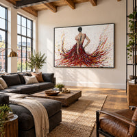 Fiery Elegance canvas wall art in an industrial loft