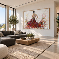 Fiery Elegance canvas wall art in a scandi living room