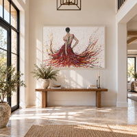 Fiery Elegance canvas wall art in a bright entry