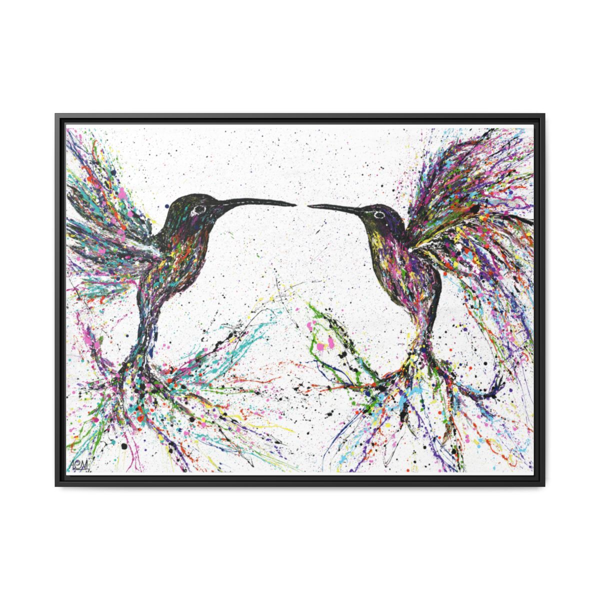 Freedom framed canvas print, black frame