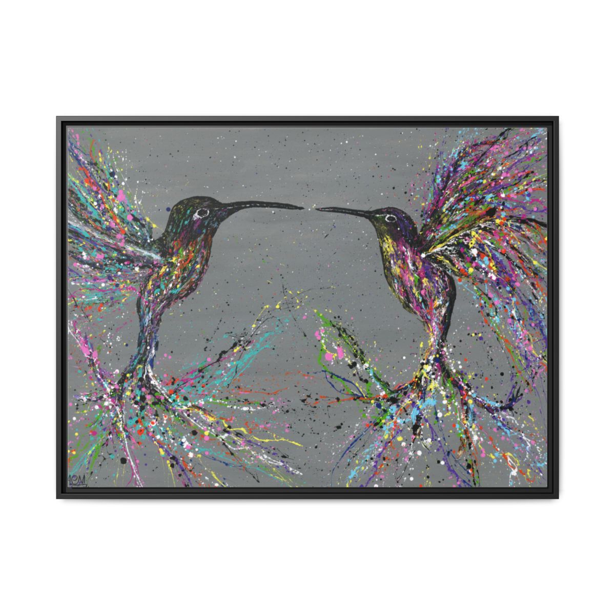 Freedom framed canvas print, black frame