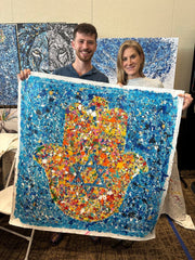 Colorful : "ORIGINAL ARTWORK - HAMSA" by Albert Levi Art