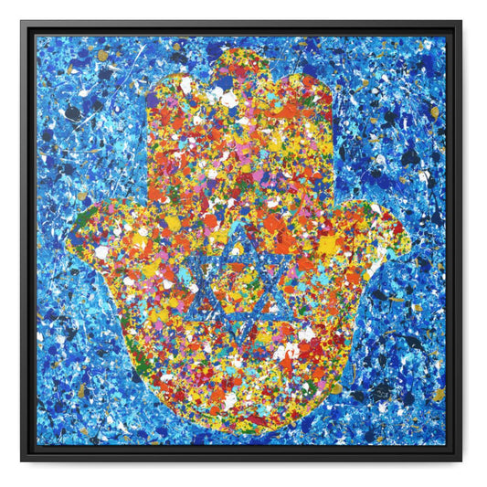 Hamsa Our Shield framed canvas print by Albert Levi