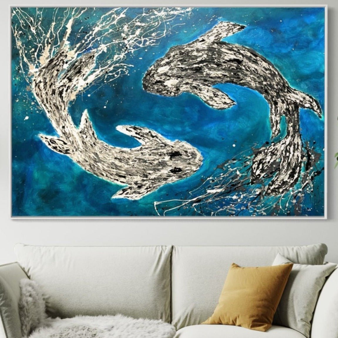 Harmony of Koi - Canvas BY Albert Levi Art