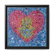 Heart of Protection framed canvas print, black frame