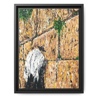 Prayers at the Western Wall framed canvas print by Albert Levi, black frame