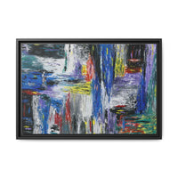 Blue Waterfall framed canvas