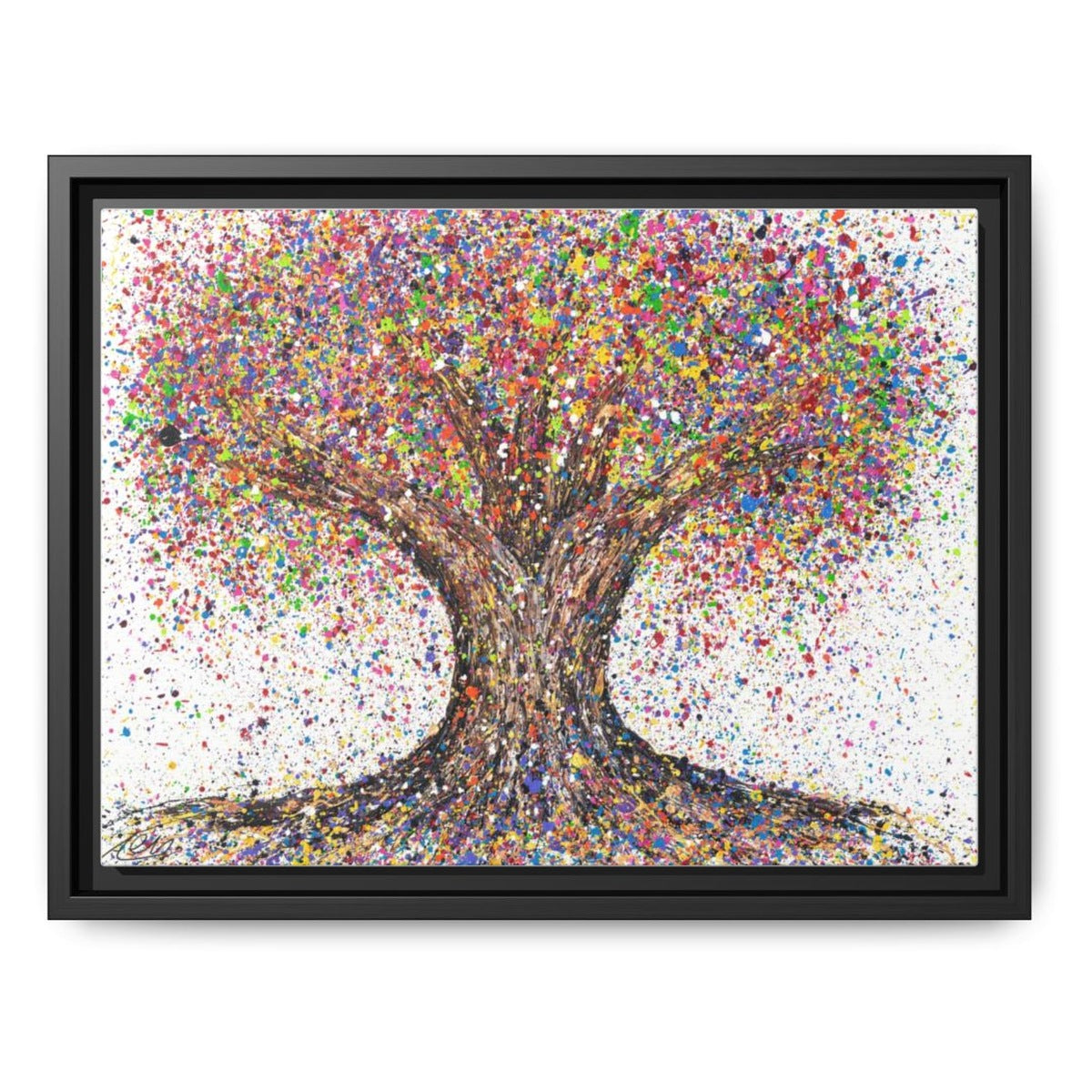 Tree of Life Deep Roots framed canvas print by Albert Levi, black frame