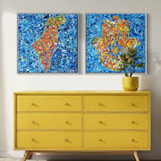 Colorful Canvas: "Israel & Hamsa" by Albert Levi Art