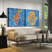 Colorful Canvas: "Israel & Hamsa" by Albert Levi Art