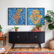 Colorful Canvas: "Israel & Hamsa" by Albert Levi Art