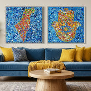 Colorful Canvas: "Israel & Hamsa" by Albert Levi Art
