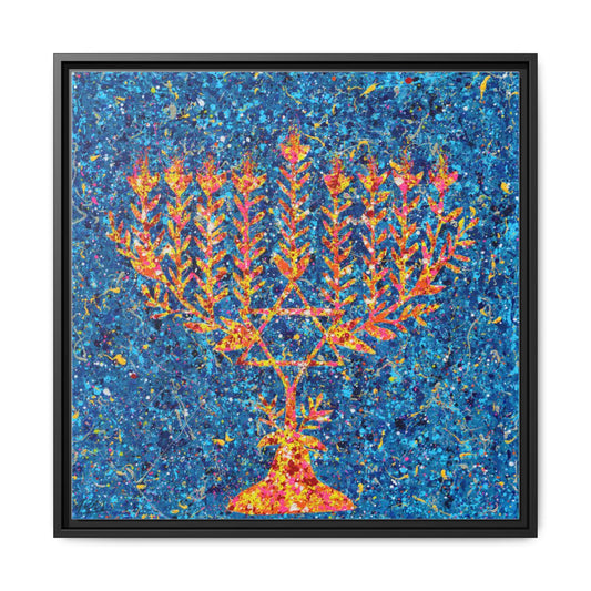 Light of Hope framed canvas print, black frame