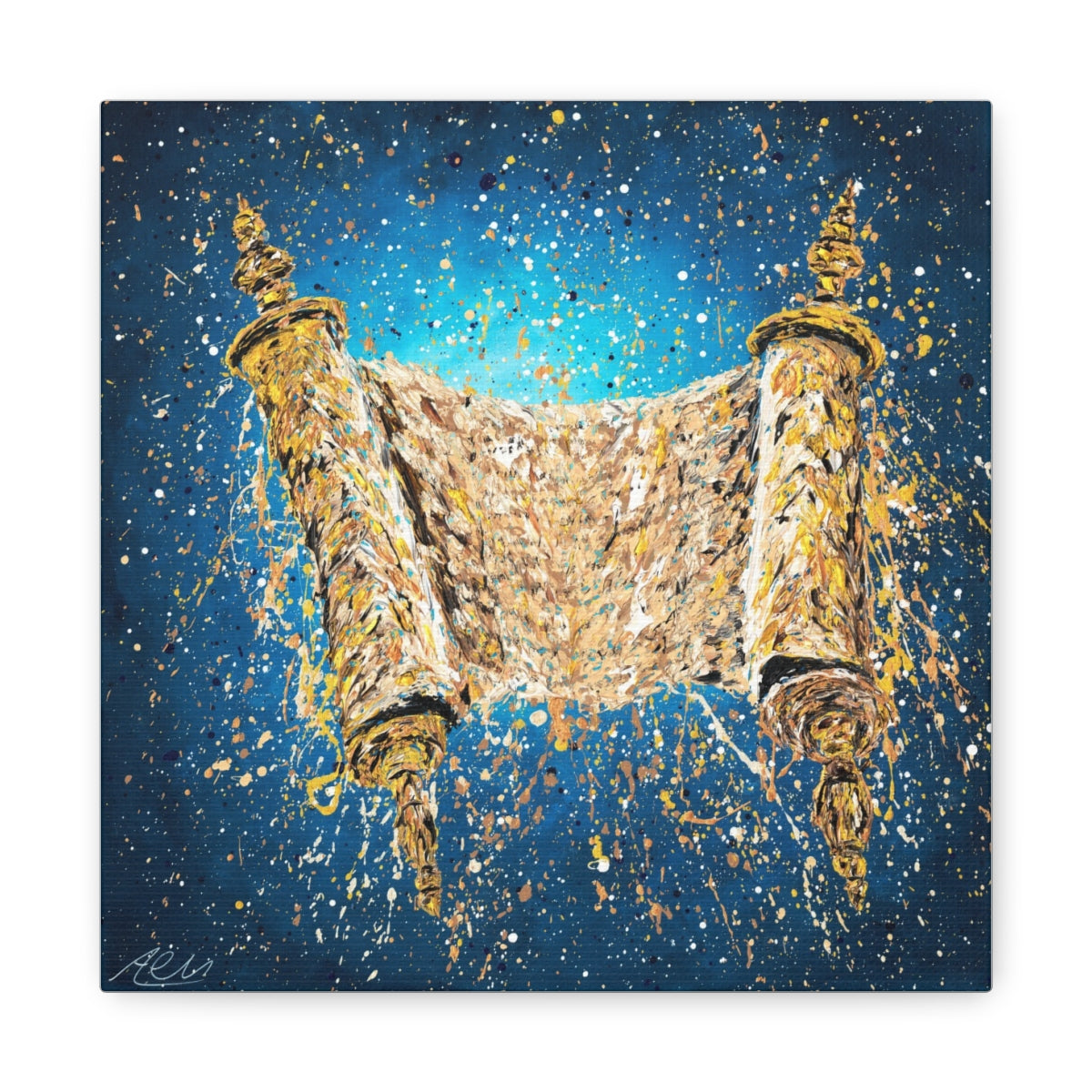 Light of Torah stretched canvas print by Albert Levi