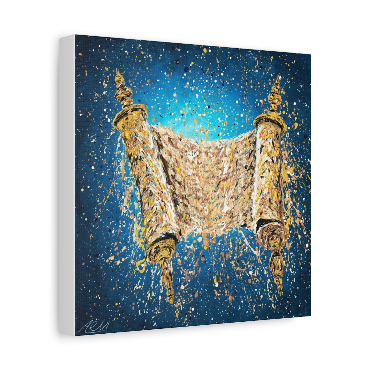 Light of Torah canvas print side view, gallery wrapped edge